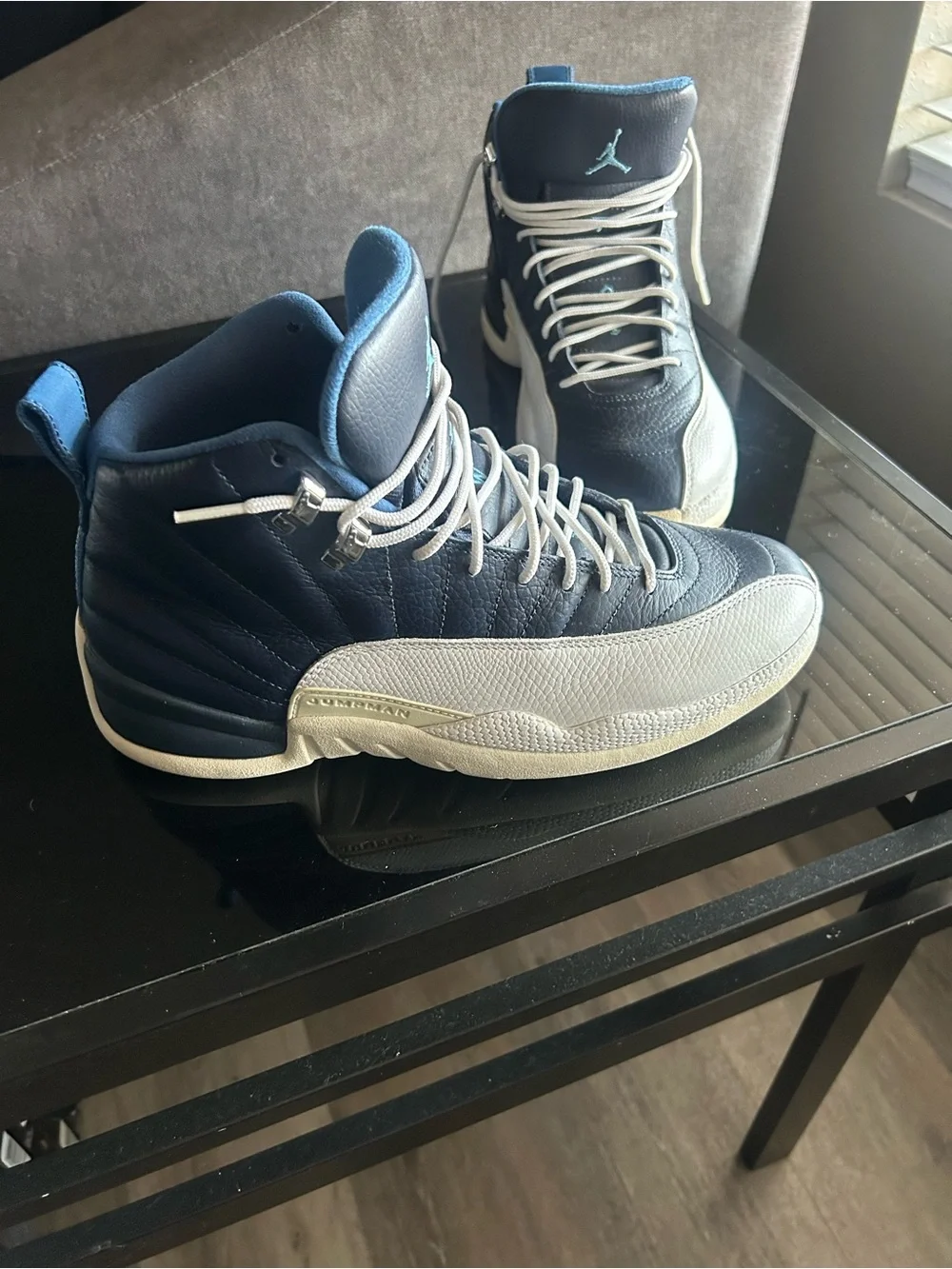 Jordan Men's High-Top Sneakers in Navy, White and Teal